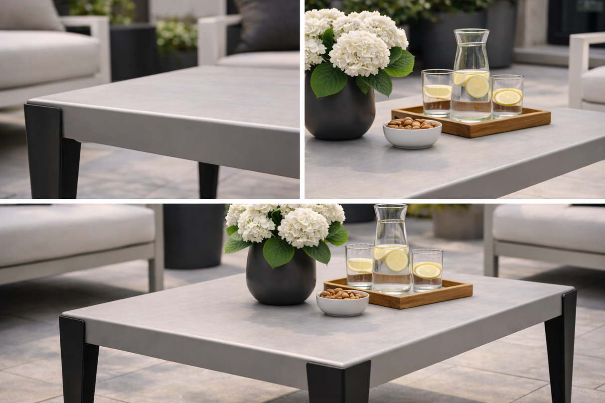 Table à café extérieure Ratana Genval en aluminium – Modèle démonstrateur en liquidation