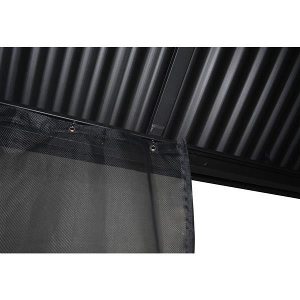 Gazebo Métropolis en Aluminium Noir avec Toit en Galvalume® - Corriveau International