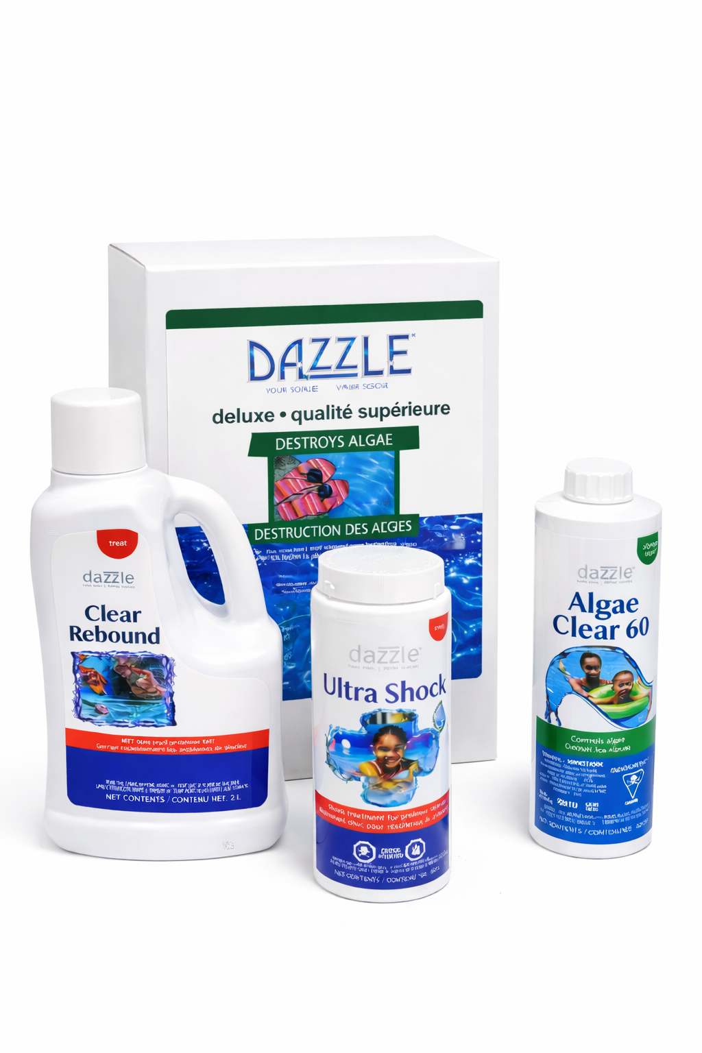 Trousse d'Élimination des Algues Dazzle Premium : Solution Complète pour une Piscine Sans Algues