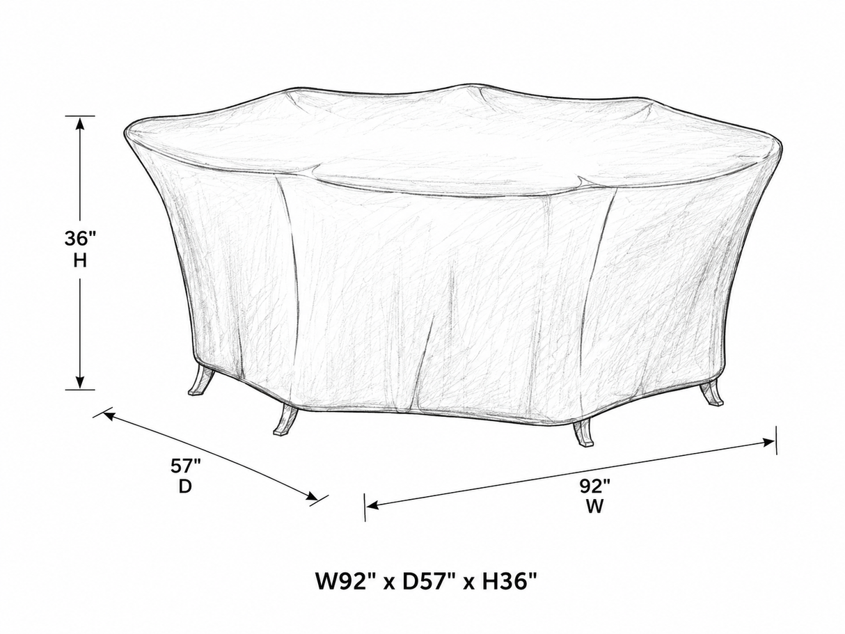 Housse Ratana pour ensemble à dîner rectangulaire – 92 x 57 x 36 po