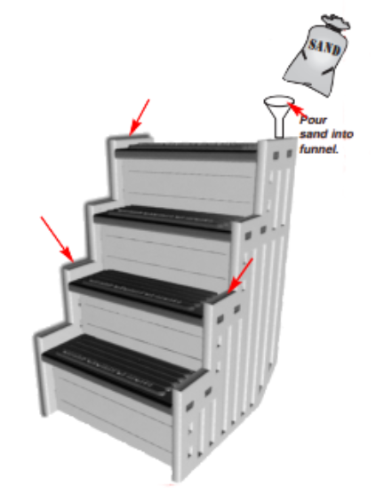 Marche Soma Grise pour piscine hors terre – avec rampes et ballasts inclu