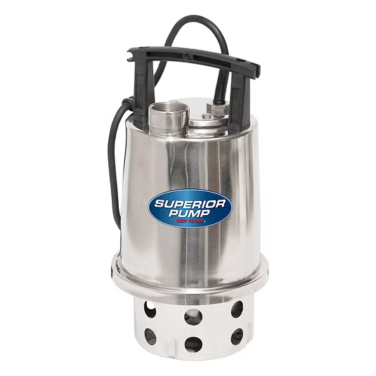 Superior Pump 91875 — Pompe submersible utilitaire 1/2 HP en acier inoxydable