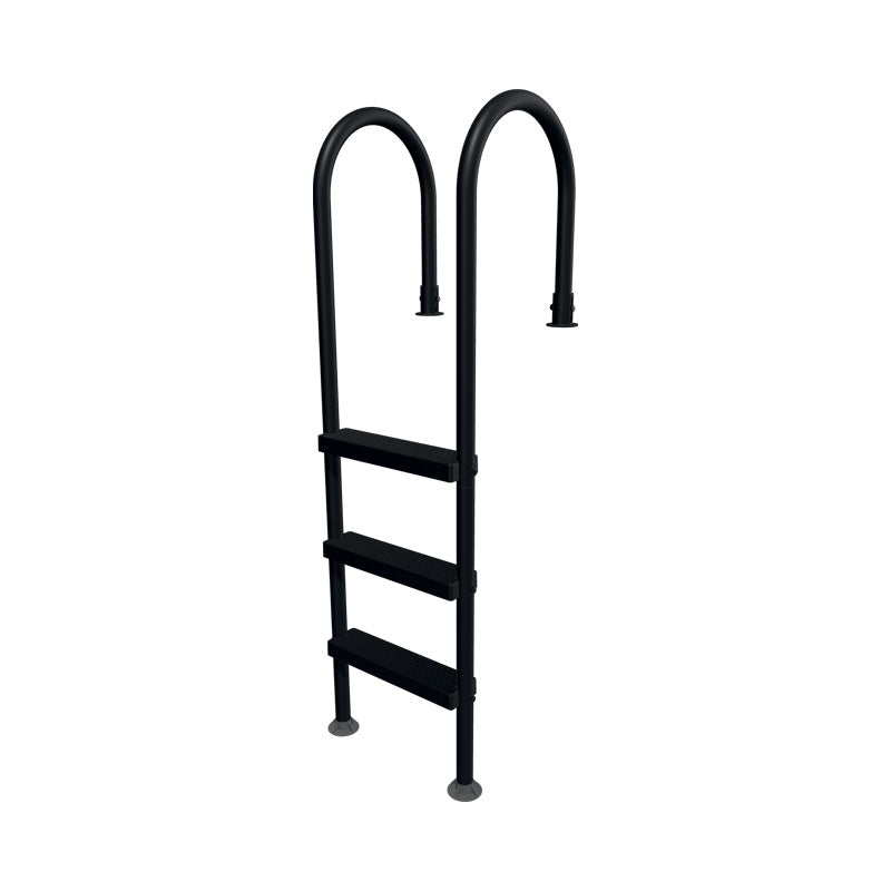 Échelle premium noire en acier inoxydable pour piscine hors terre – Trident