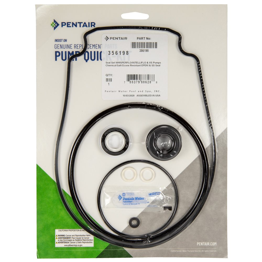 Pentair 356198 – Pump Seal Quick Kit | Ensemble de Joints d’Origine pour Pompes Pentair