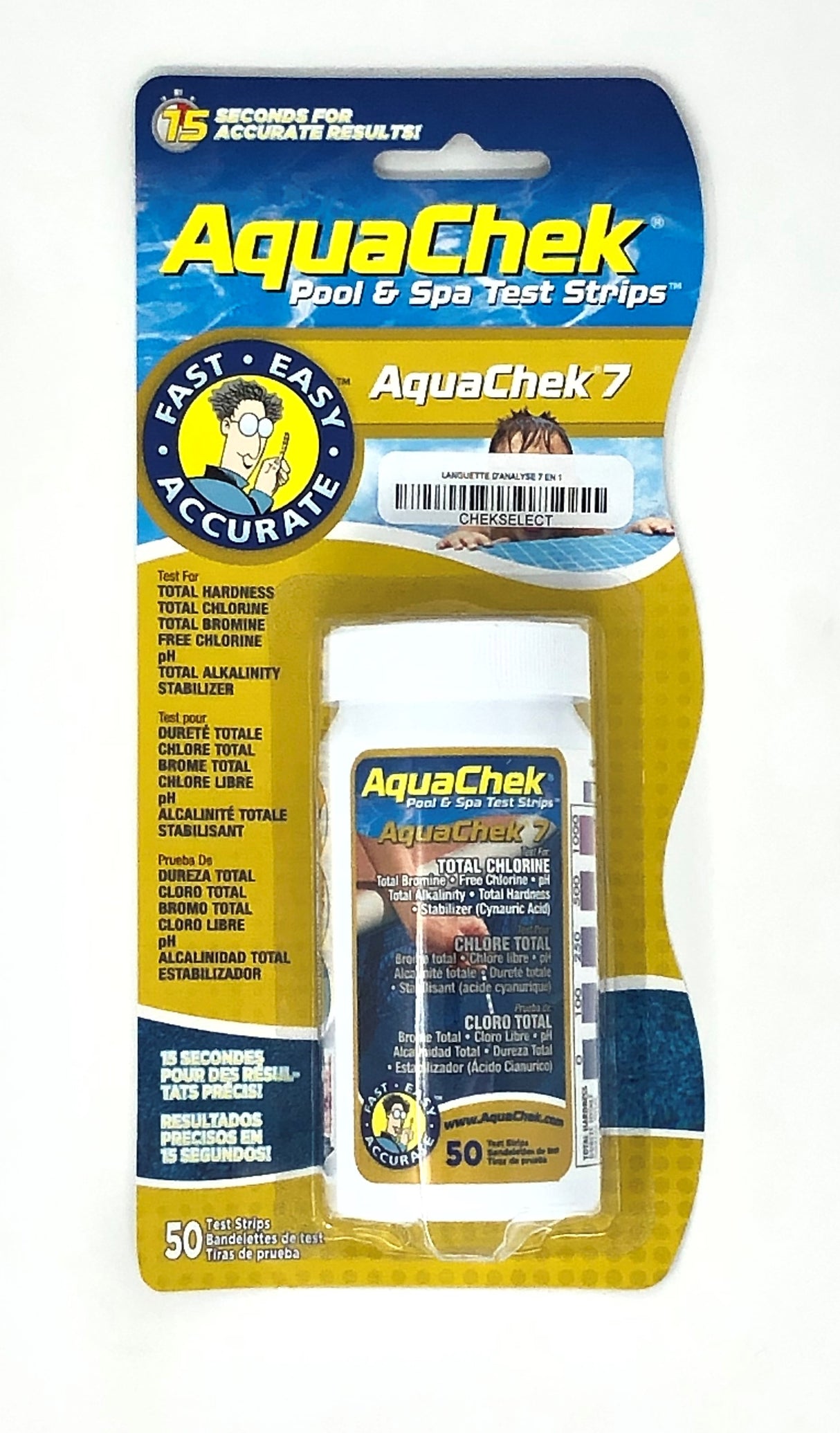 Kit de Bandes de Test AquaChek 7 - Analyse Complète pour Piscine et Spa