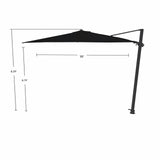 Parasol Cantilever Treasure Garden AG25T 10’ Carré Noir | Parasol Déporté 360° avec Inclinaison