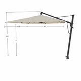 Parasol Cantilever Treasure Garden AKZ Plus 10’ x 13’ Rectangulaire Vanilla | Parasol Déporté pour Terrasse et Patio