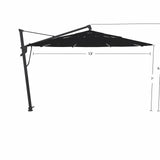 Parasol Cantilever Treasure Garden Starlux AKZ Plus 13’ Octogonal Black | Parasol Déporté avec Lumières Intégrées