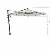 Parasol Cantilever Treasure Garden Starlux AKZ Plus 13’ Octogonal Naturel | Parasol Déporté avec Lumières Intégrées