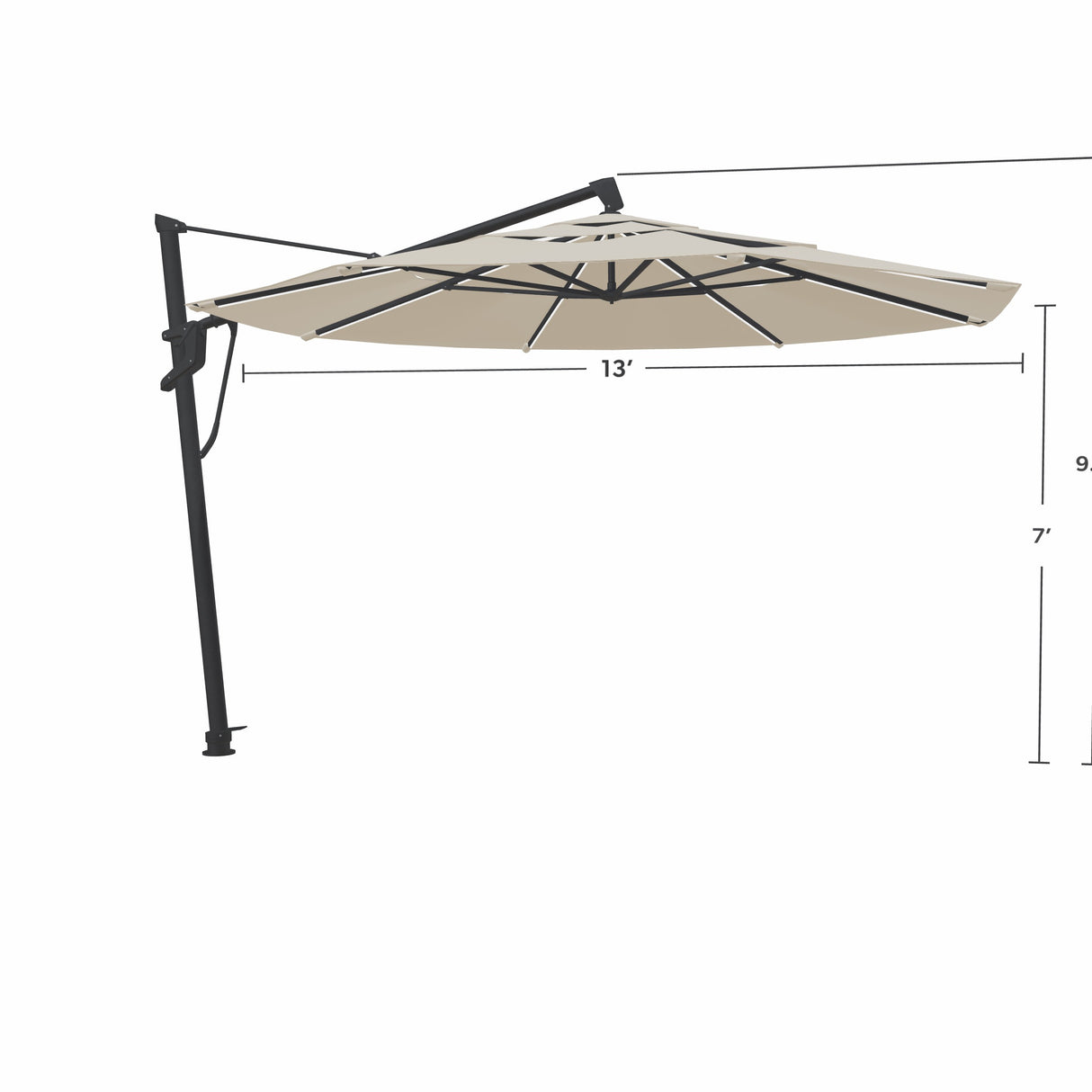 Parasol Cantilever Treasure Garden Starlux AKZ Plus 13’ Octogonal Naturel | Parasol Déporté avec Lumières Intégrées