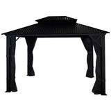 Gazebo Métropolis en Aluminium Noir avec Toit en Galvalume® - Corriveau International