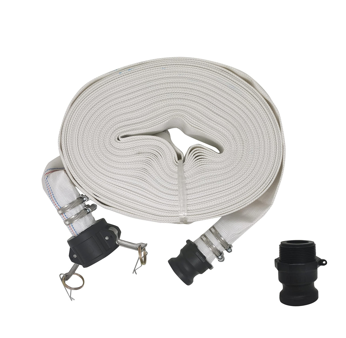 Firmhose – Tuyau de vidange « grade tuyau d’incendie » 98 pi (1,5 po) avec camlock NPT type-F