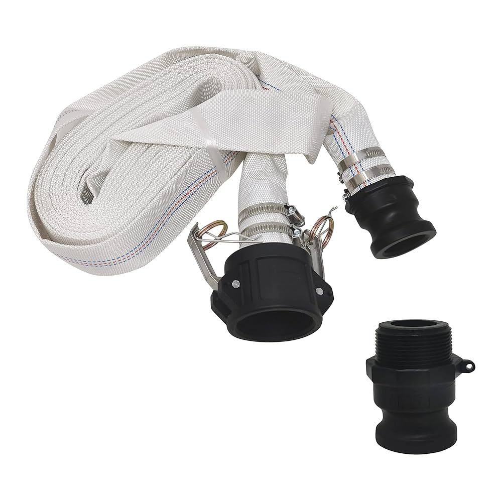 Tuyau de vidange « grade tuyau d’incendie » 26 pi (1,5 po) avec camlock NPT type-F