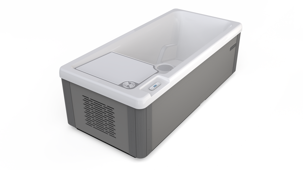 Vigor Cold Plunge Hot Spring – Blanc Arctique avec habillage Cendré
