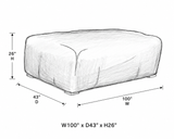 Housse Ratana pour grand sofa extérieur – 100 x 43 x 26 po