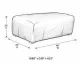 Housse Ratana pour sofa extérieur – 88 x 39 x 25 po