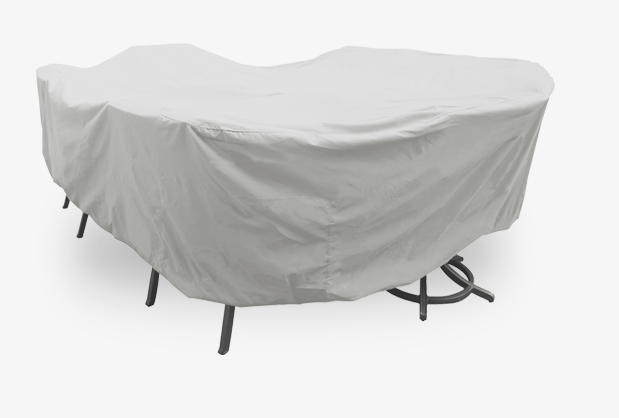 Treasure Garden PFC596 — Housse Large pour table ovale/rectangulaire avec chaises (gris pâle)