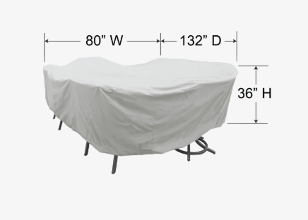 Treasure Garden PFC596 — Housse Large pour table ovale/rectangulaire avec chaises (gris pâle)