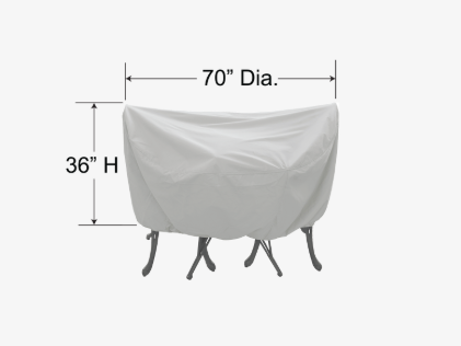 Treasure Garden PFC536 — Housse pour ensemble bistro 36" (table ronde/carrée + chaises) – gris pâle