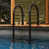 Échelle premium noire en acier inoxydable pour piscine hors terre – Trident