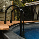 Échelle premium noire en acier inoxydable pour piscine hors terre – Trident