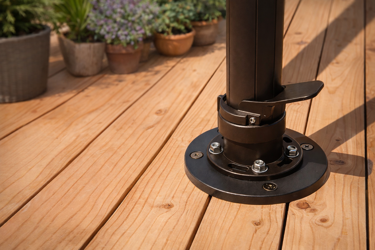 Support de Fixation pour Terrasse en Bois Treasure Garden® AMK-W pour Parasol Déporté AKZP et AG25T