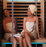 Serviette de Bain Tylö – 100 % Coton Premium Blanc et Bleu Marin