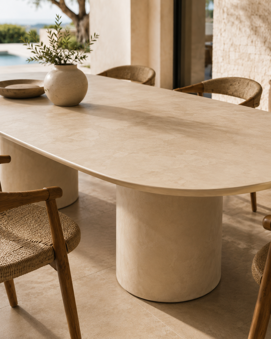 Table à manger Java Light en fibrociment 95 po par Atoll
