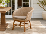 Chaise en rotin synthétique et teck par Atoll – Mobilier intérieur et extérieur