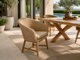 Chaise en rotin synthétique et teck par Atoll – Mobilier intérieur et extérieur