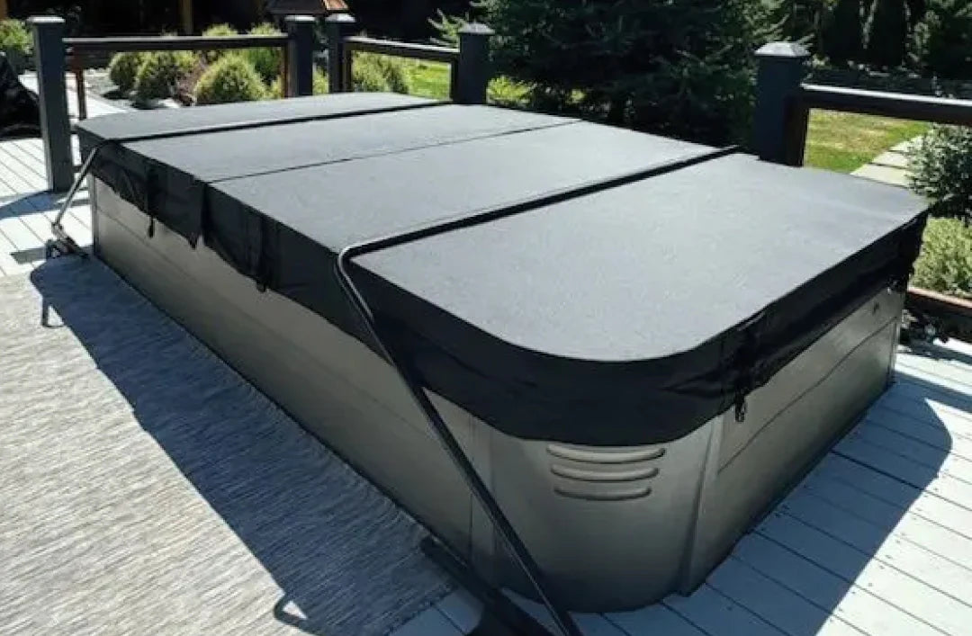 Couvert pour Swim Spa Calspas 93" x 151" (4 sections) – Gris Foncé Cal Armor