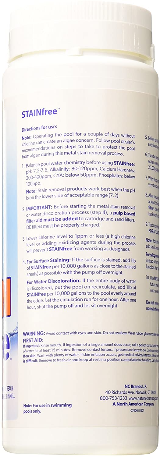 Stain Free – Éliminateur de taches métalliques pour piscine (793 g) | Traitement acide citrique