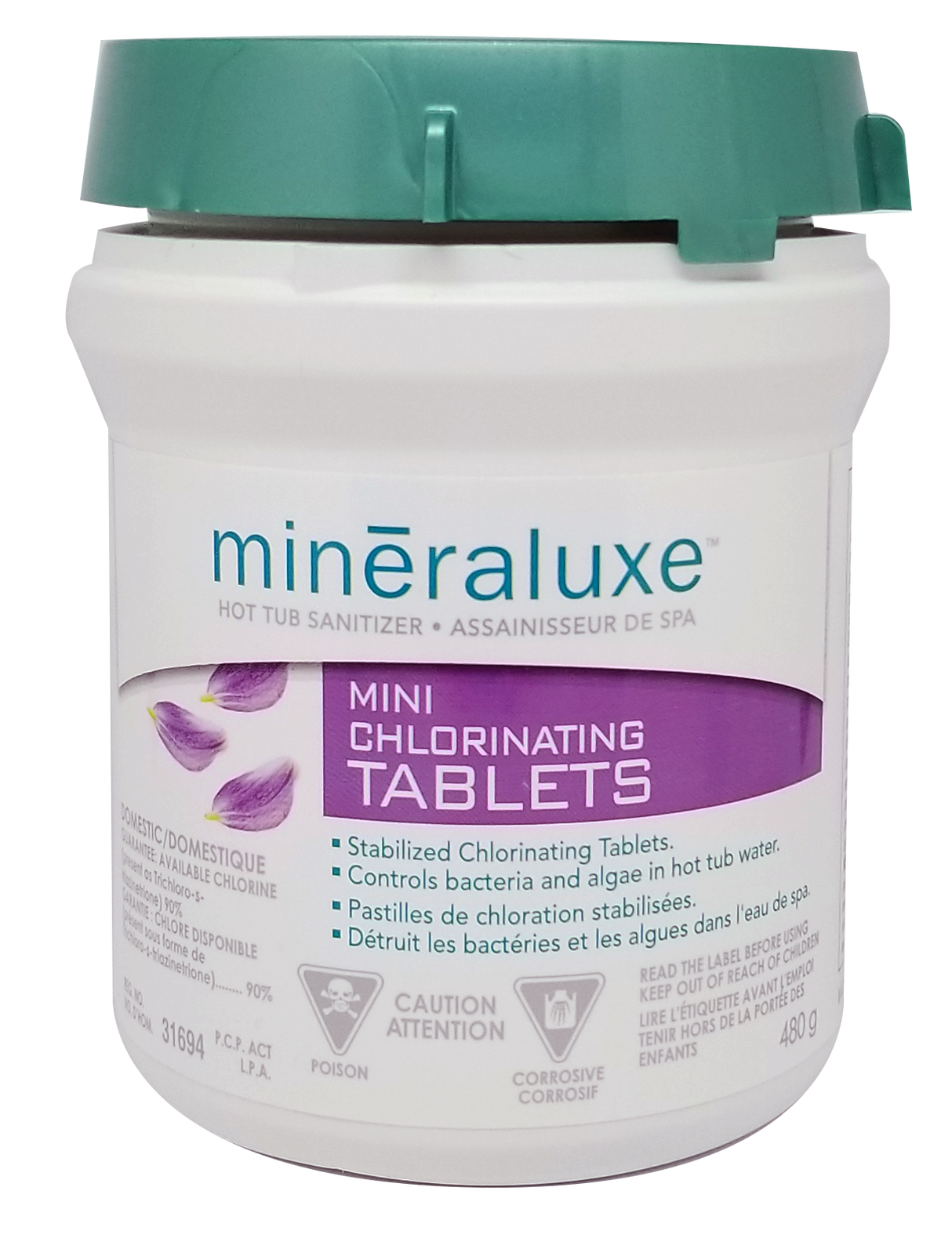Minéraluxe Chlorinating Tablets 480 g – Pastilles de chlore 1″ pour spaMinéraluxe Chlorinating Tablets 480 g – Pastilles de chlore 1″ pour spa