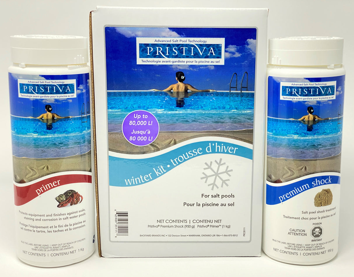 Trousse d'Hivernisation Piscine au Sel Pristiva – Protection Complète pour Piscines jusqu'à 80 000 Litres