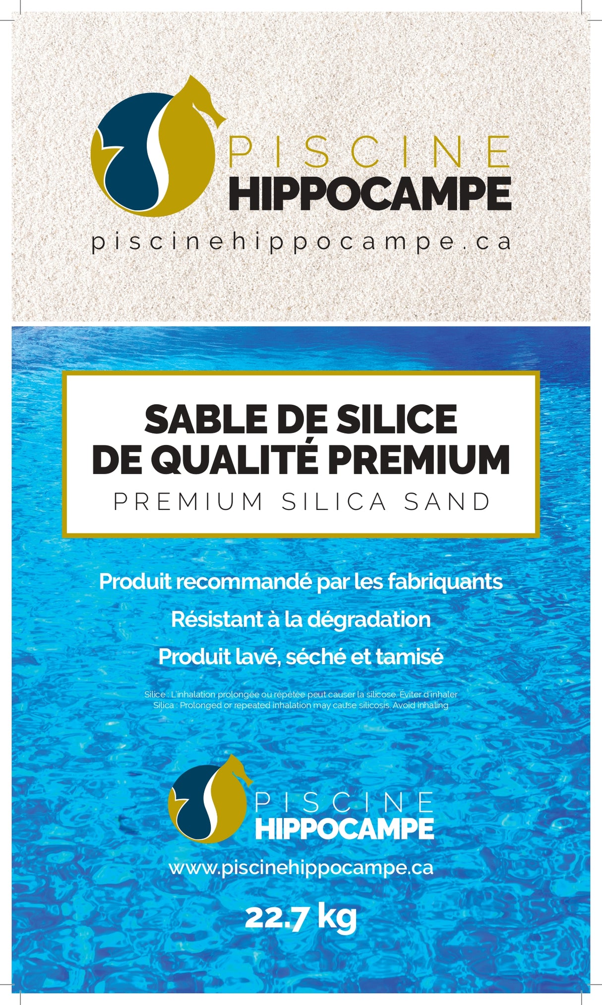 Sable de silice premium 22,7 kg – Média filtrant pour filtreur de piscine